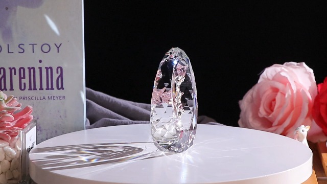 Amazon.com: Ornalrist Crystal Pink Roses Figurines, Glass Rose
